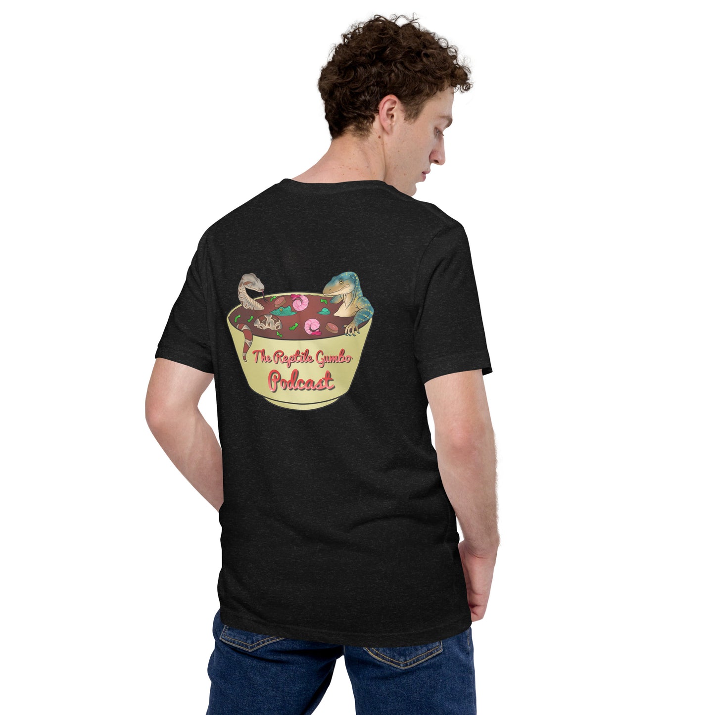 Both Reptile Gumbo Logos on Unisex t-shirt