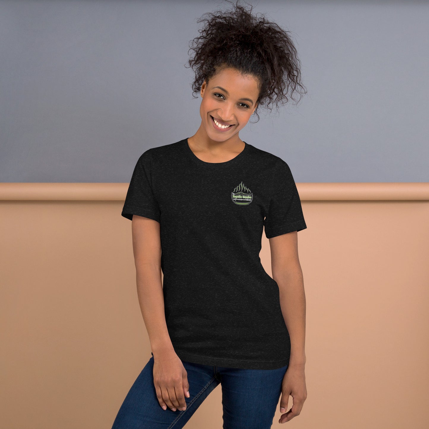 Both Reptile Gumbo Logos on Unisex t-shirt